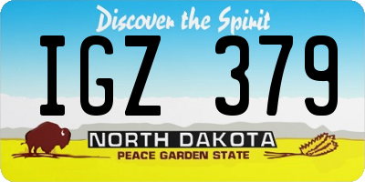 ND license plate IGZ379