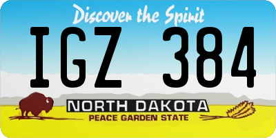 ND license plate IGZ384
