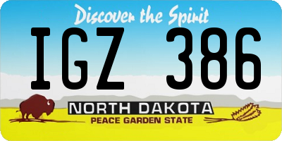 ND license plate IGZ386
