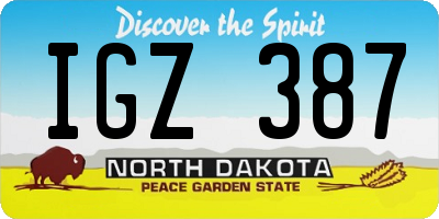 ND license plate IGZ387