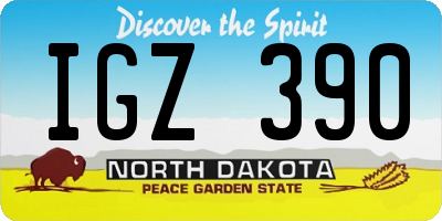 ND license plate IGZ390