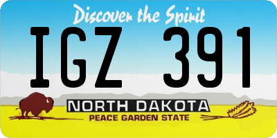 ND license plate IGZ391