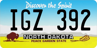 ND license plate IGZ392