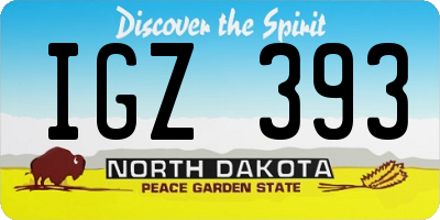 ND license plate IGZ393
