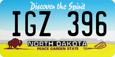 ND license plate IGZ396