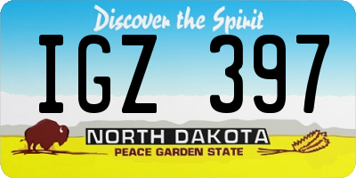 ND license plate IGZ397