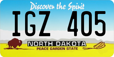 ND license plate IGZ405