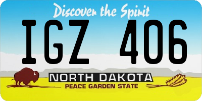 ND license plate IGZ406