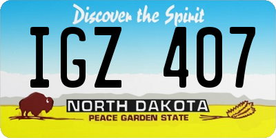 ND license plate IGZ407