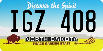 ND license plate IGZ408