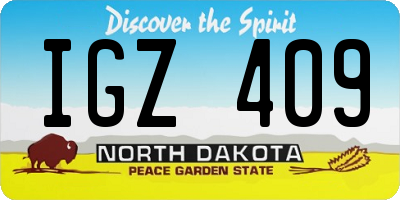 ND license plate IGZ409