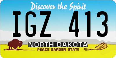 ND license plate IGZ413