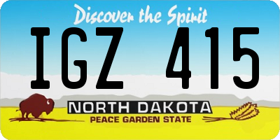 ND license plate IGZ415