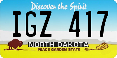 ND license plate IGZ417