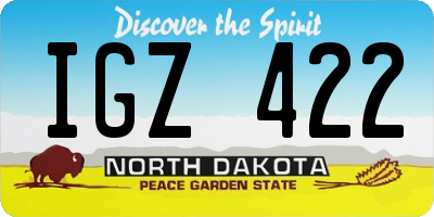ND license plate IGZ422