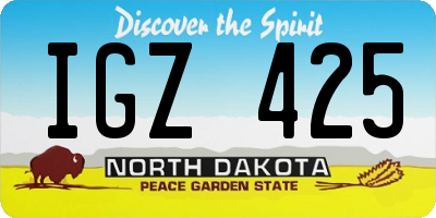 ND license plate IGZ425