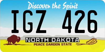 ND license plate IGZ426