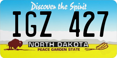 ND license plate IGZ427