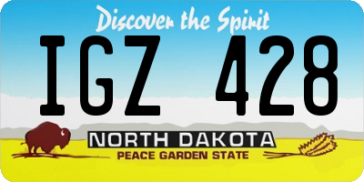 ND license plate IGZ428