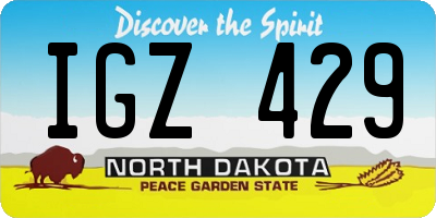 ND license plate IGZ429