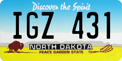 ND license plate IGZ431