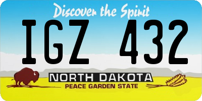 ND license plate IGZ432