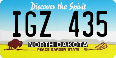 ND license plate IGZ435