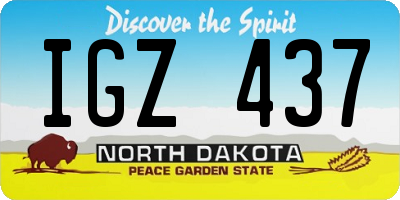 ND license plate IGZ437