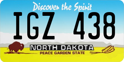 ND license plate IGZ438