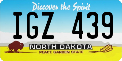 ND license plate IGZ439