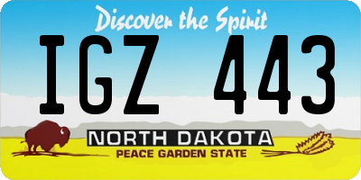 ND license plate IGZ443