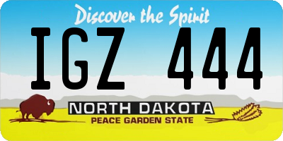 ND license plate IGZ444