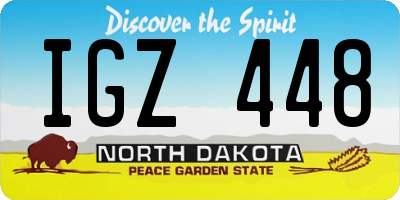 ND license plate IGZ448