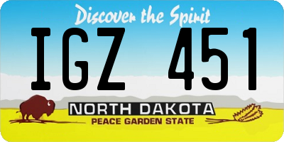 ND license plate IGZ451