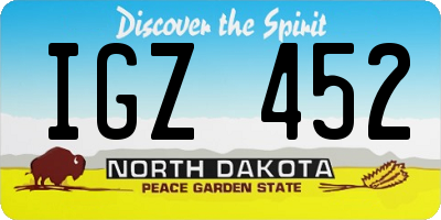 ND license plate IGZ452