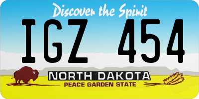 ND license plate IGZ454