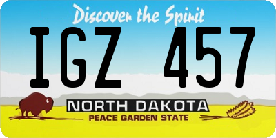ND license plate IGZ457