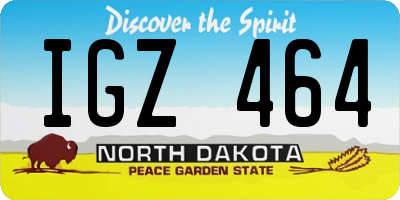ND license plate IGZ464
