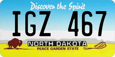 ND license plate IGZ467