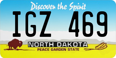 ND license plate IGZ469