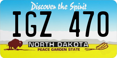 ND license plate IGZ470