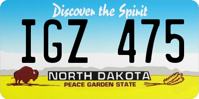 ND license plate IGZ475