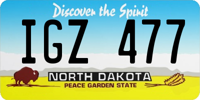ND license plate IGZ477