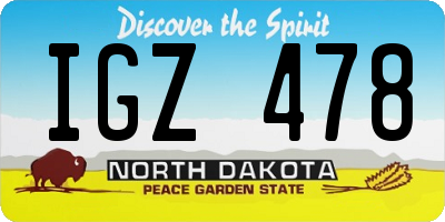 ND license plate IGZ478
