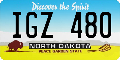 ND license plate IGZ480