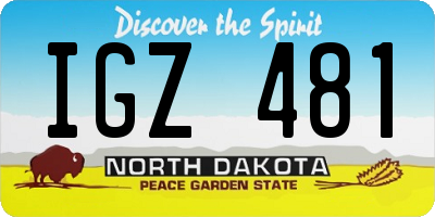 ND license plate IGZ481