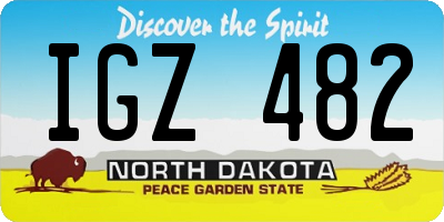 ND license plate IGZ482