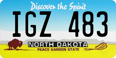 ND license plate IGZ483