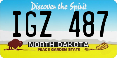 ND license plate IGZ487