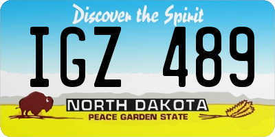 ND license plate IGZ489